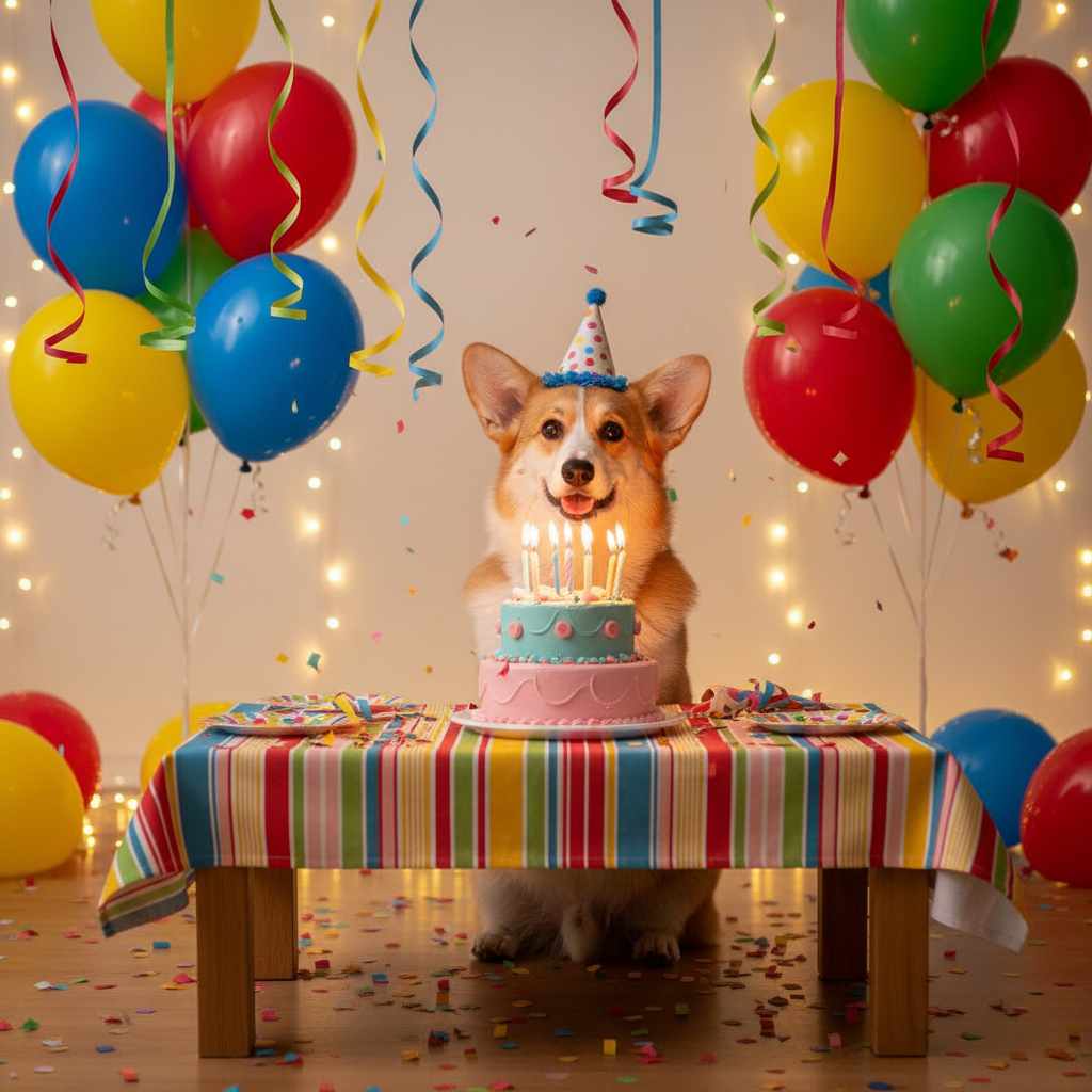 Corgi Birthday portrait