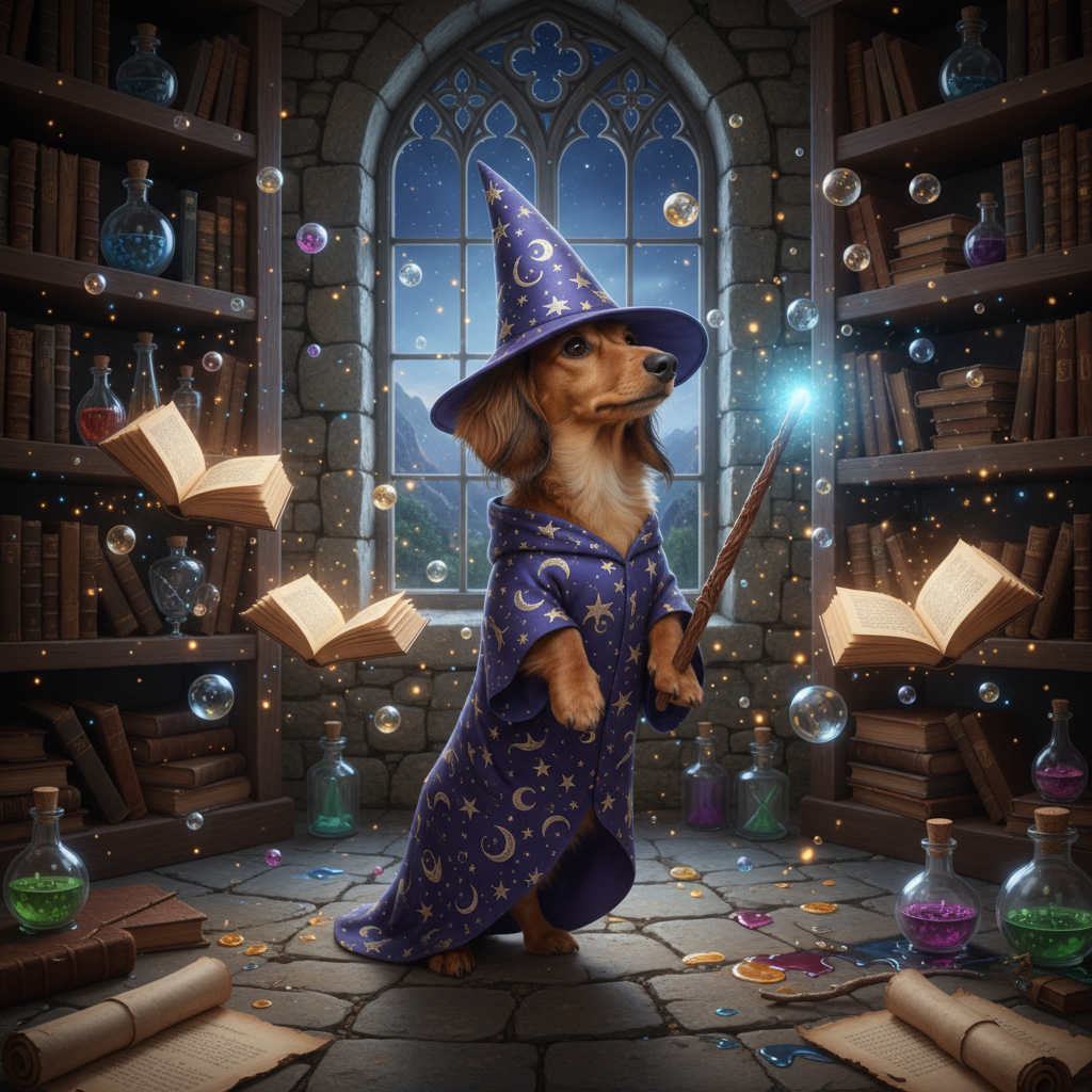 Dachshund Wizard portrait