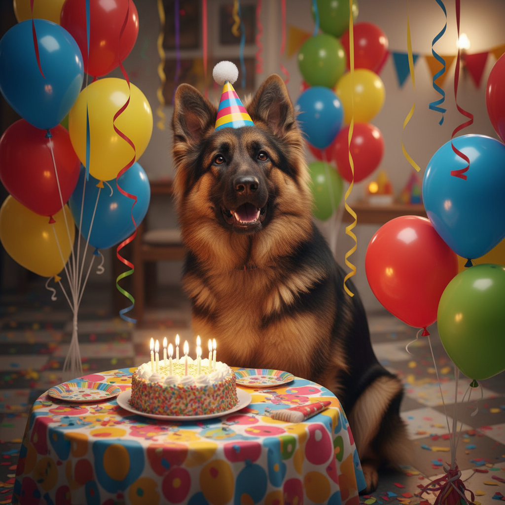 German Shepherd Birthday portrait