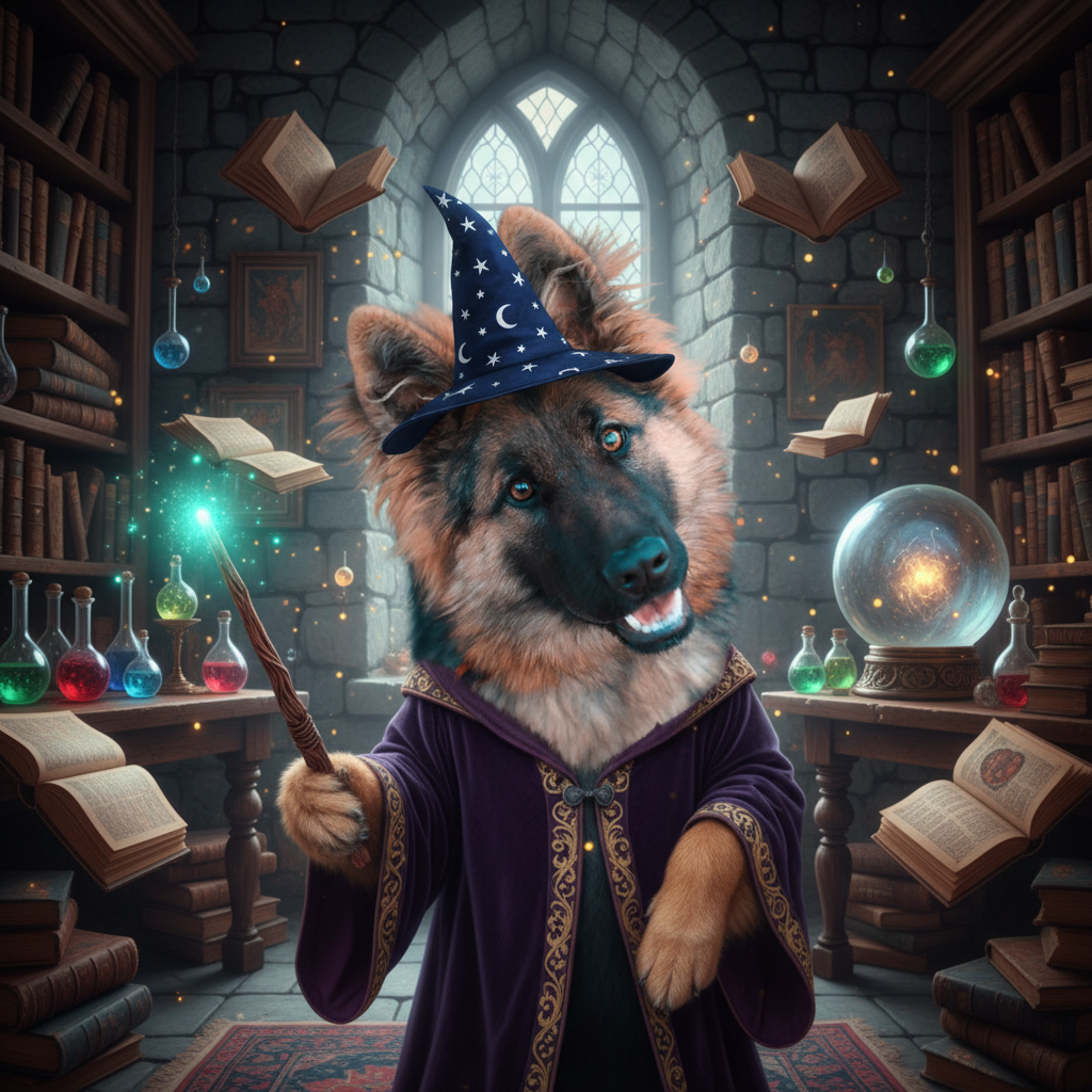 German Shepherd Wizard portrait