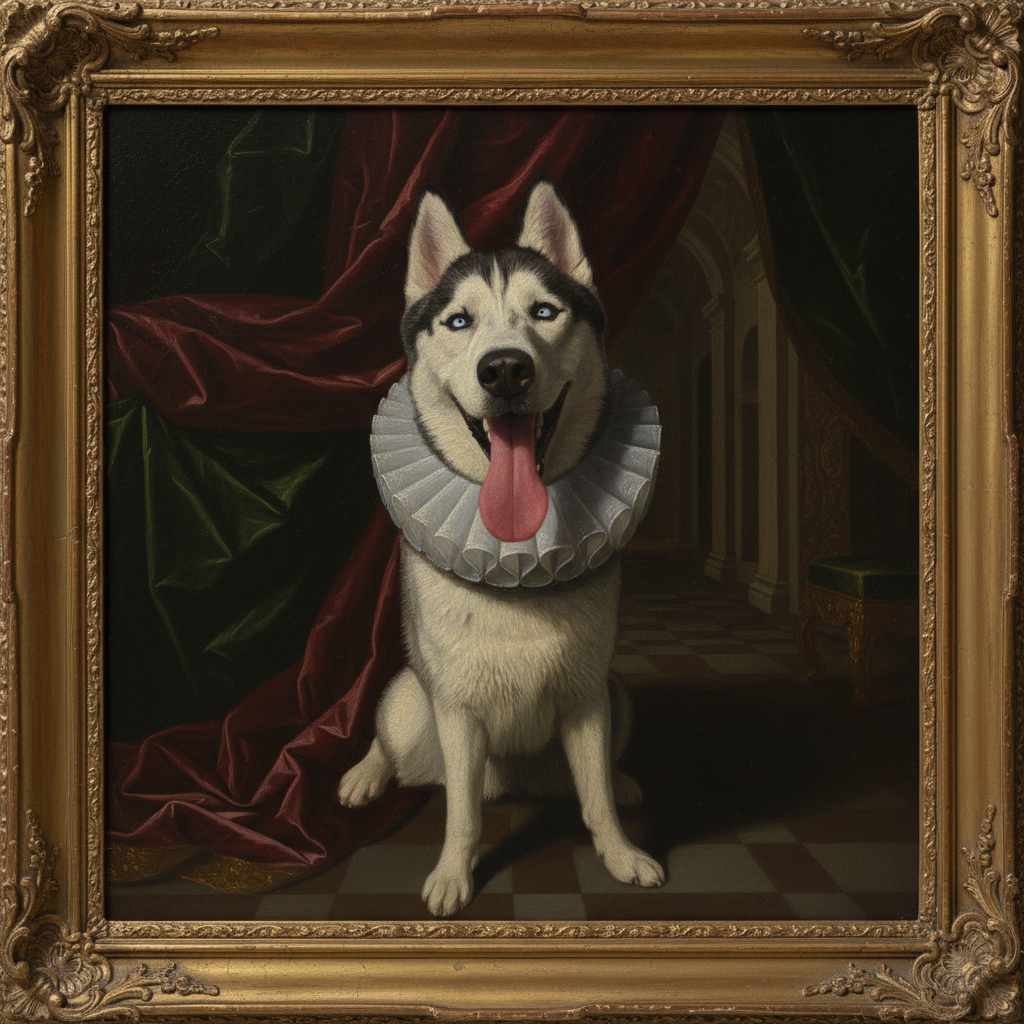 Husky Renaissance portrait