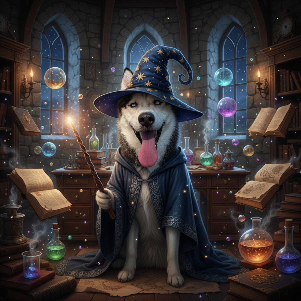 Husky Wizard portrait